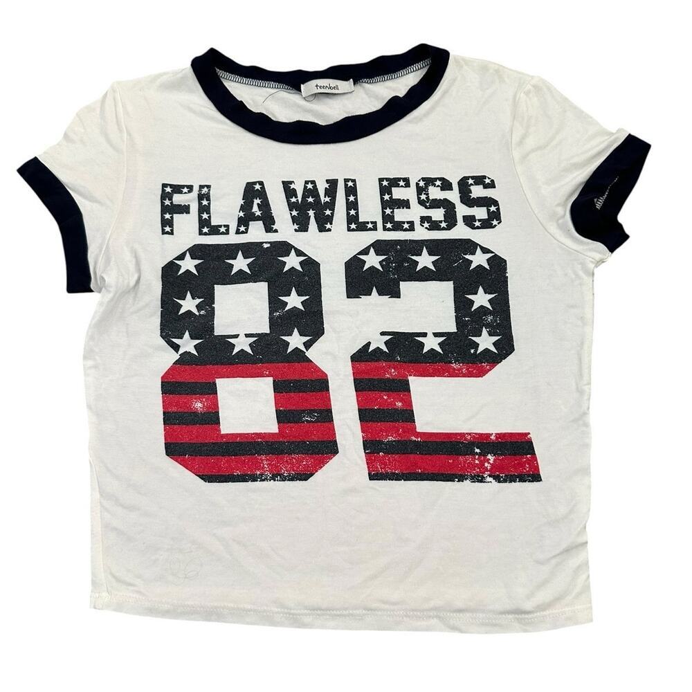 Teenbell brand t-shirt patriot red white blue size large